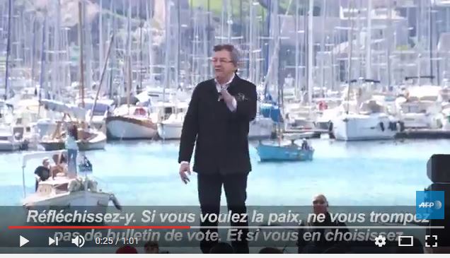  Mélenchon à Marseille: « Je suis le candidat de la paix »