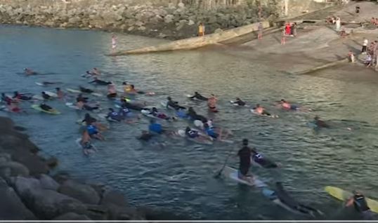 350 surfeurs défendent la mer face aux puissances du G7