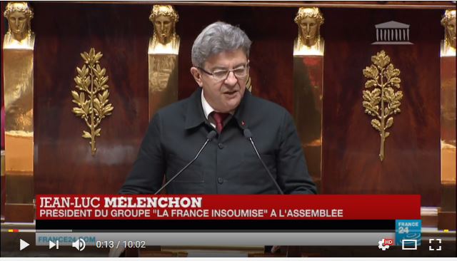 Discours de Jean-Luc Mélenchon à l’Assemblée Nationale