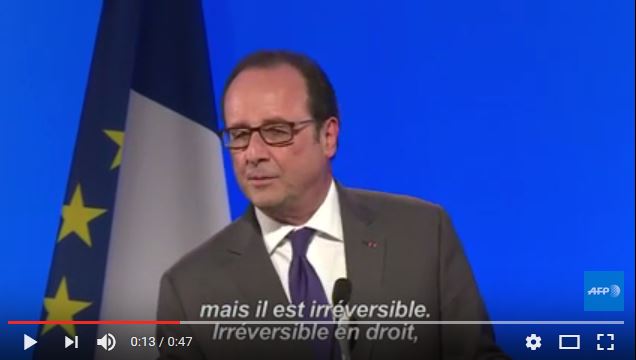  Hollande à la COP22: l&rsquo;accord de Paris est « irréversible »