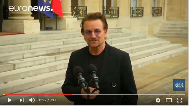 Bono reçu à l’Elysée
