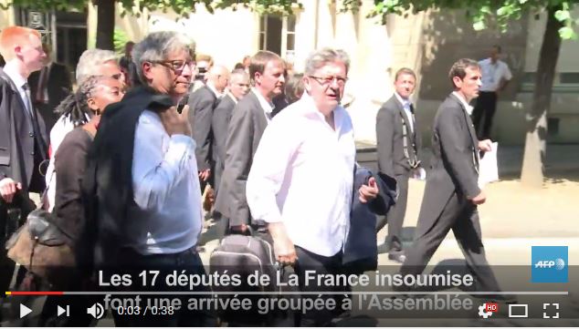  Arrivée groupée des députés La France insoumise à l&rsquo;Assemblée