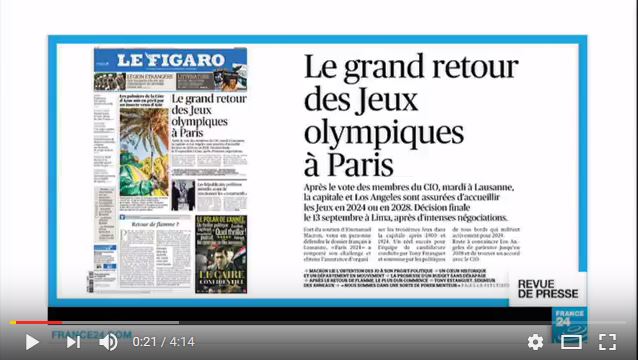  « Le grand retour des Jeux Olympiques à Paris »