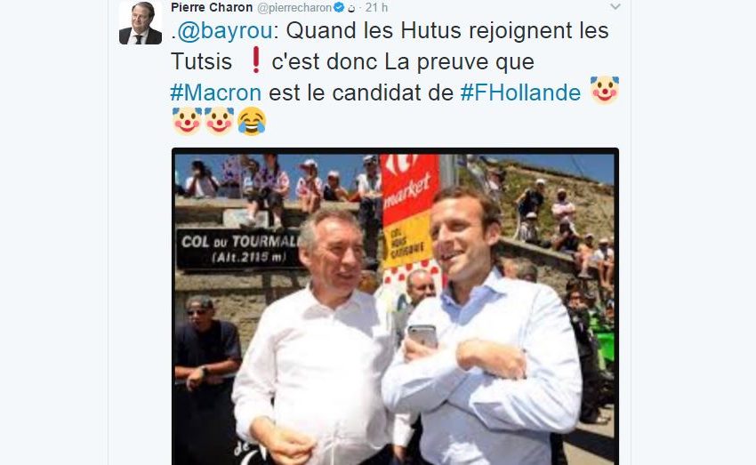 Alliance Bayrou-Macron : Pierre Charon fait référence au génocide rwandais