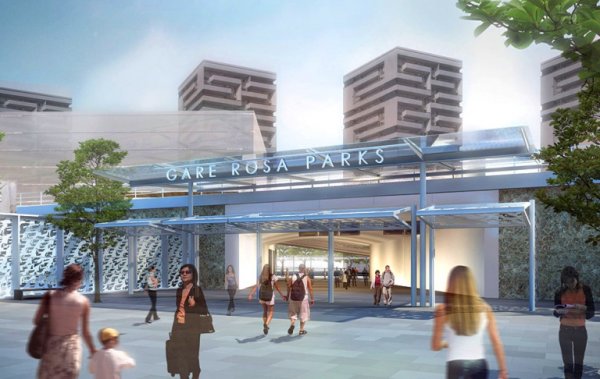  Inauguration de la gare Rosa Parks du RER E