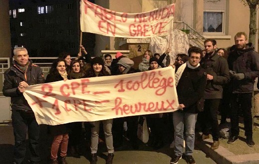 Collège Pablo Neruda à Pierrefitte-sur-Seine en grève