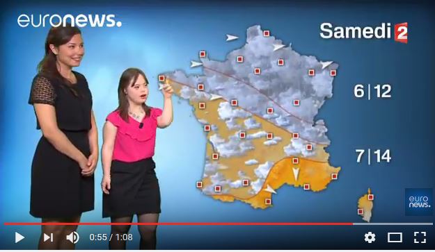  Une jeune trisomique fait le beau temps à la télévision