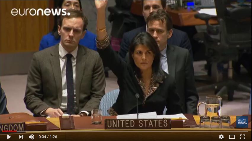 Les Etats-Unis bloquent une résolution de l’ONU sur Jérusalem