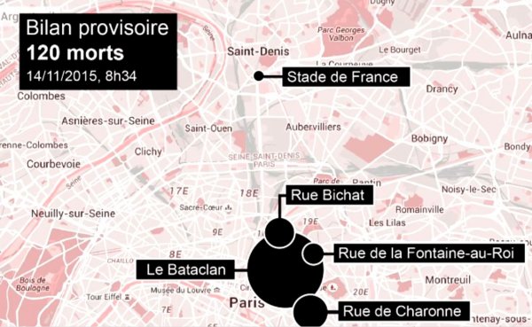 (Vidéo) 128 morts dans les attentats de Paris : les 6 lieux ciblés par les terroristes