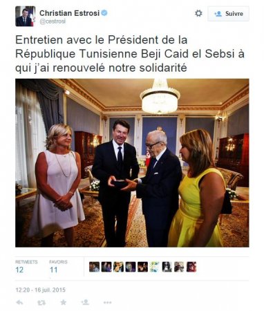  France-Tunisie. Christian Estrosi reçu par le président de la République tunisienne