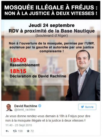 France. Le maire FN de Fréjus appelle à manifester devant la mosquée pour l’Aïd