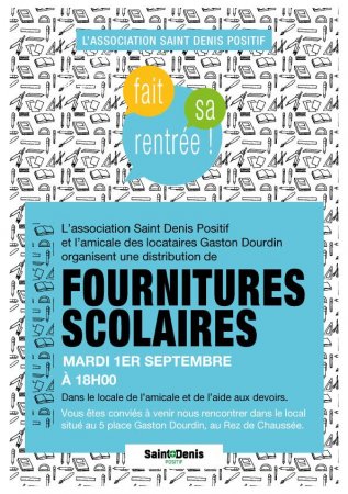 Distribution de fournitures scolaires à St-Denis