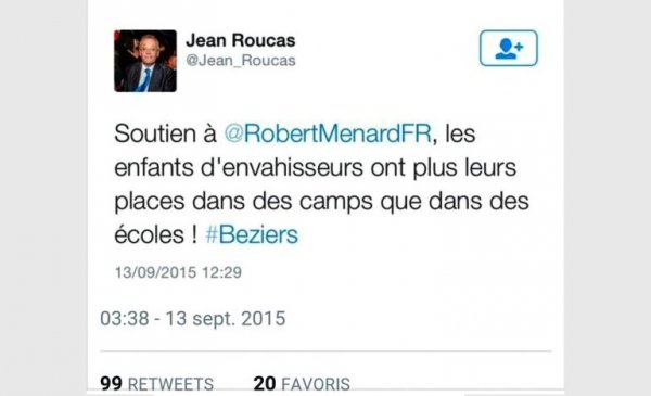 Le tweet ignoble de Jean Roucas
