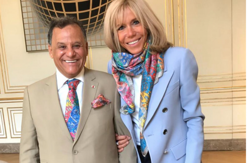 L’artiste marocain Mehdi Qotbi rencontre Brigitte Macron à l’Elysée