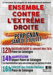 Une contre-manifestation au Rassemblement national ce samedi à Perpignan