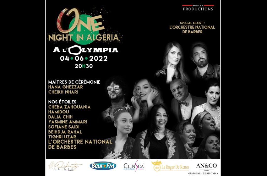  Le concert unique et caritatif « One Night In Algeria » le 4 Juin 2022