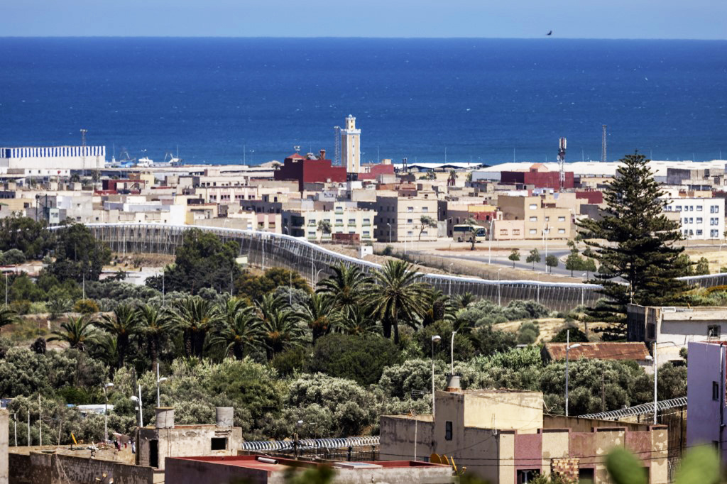 Clôture frontalière entre le Maroc et l’enclave espagnole de Melilla près de Nador.