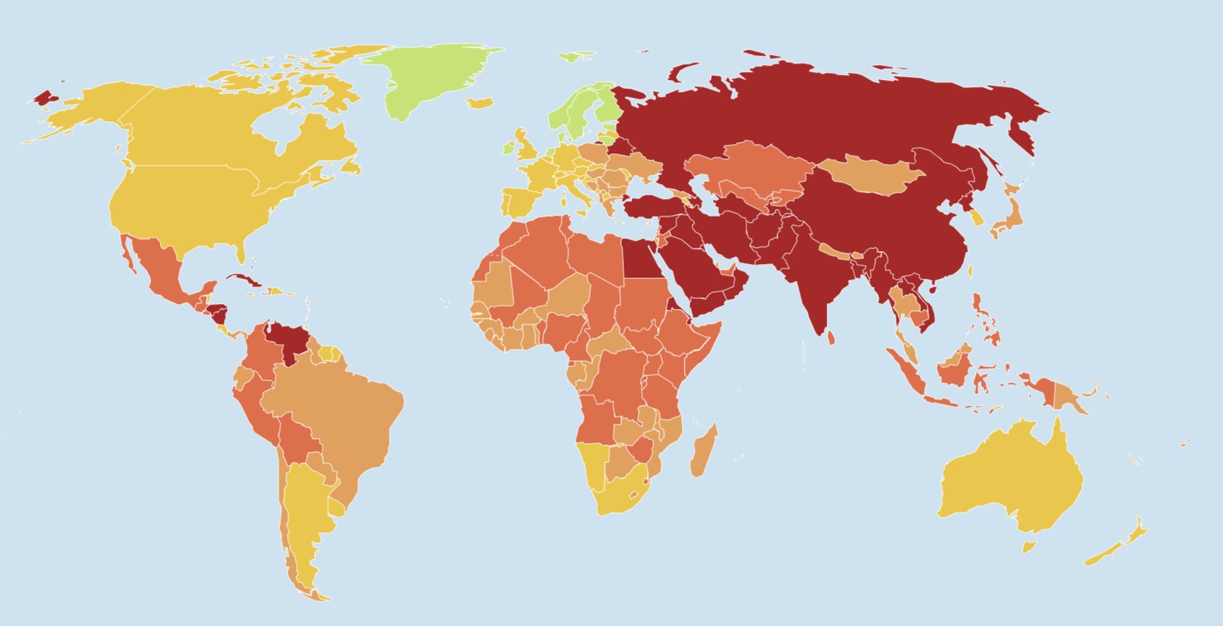 Carte rsf liberté de la presse 2022