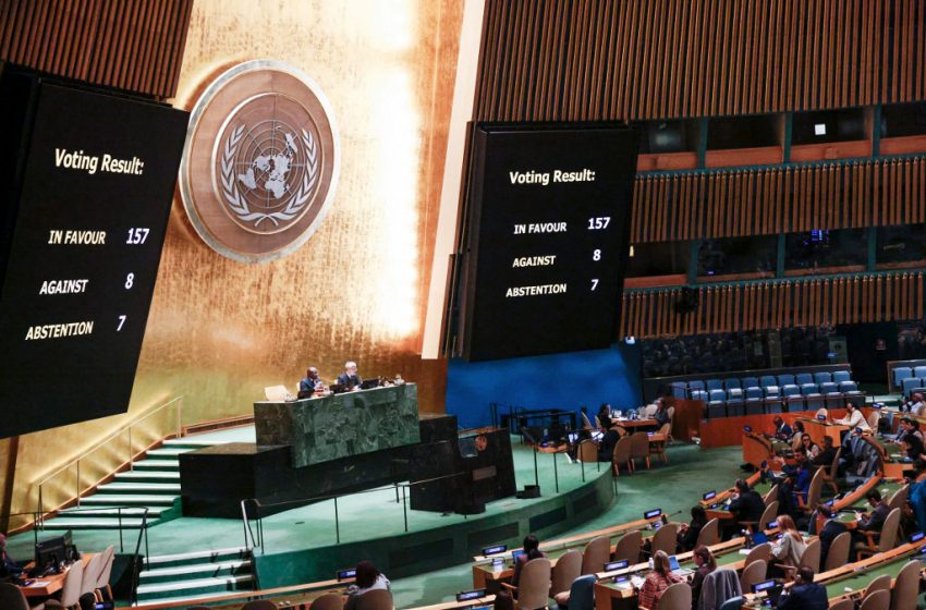  L’Assemblée générale de l&rsquo;ONU adopte une résolution pour la création d&rsquo;un Etat palestinien