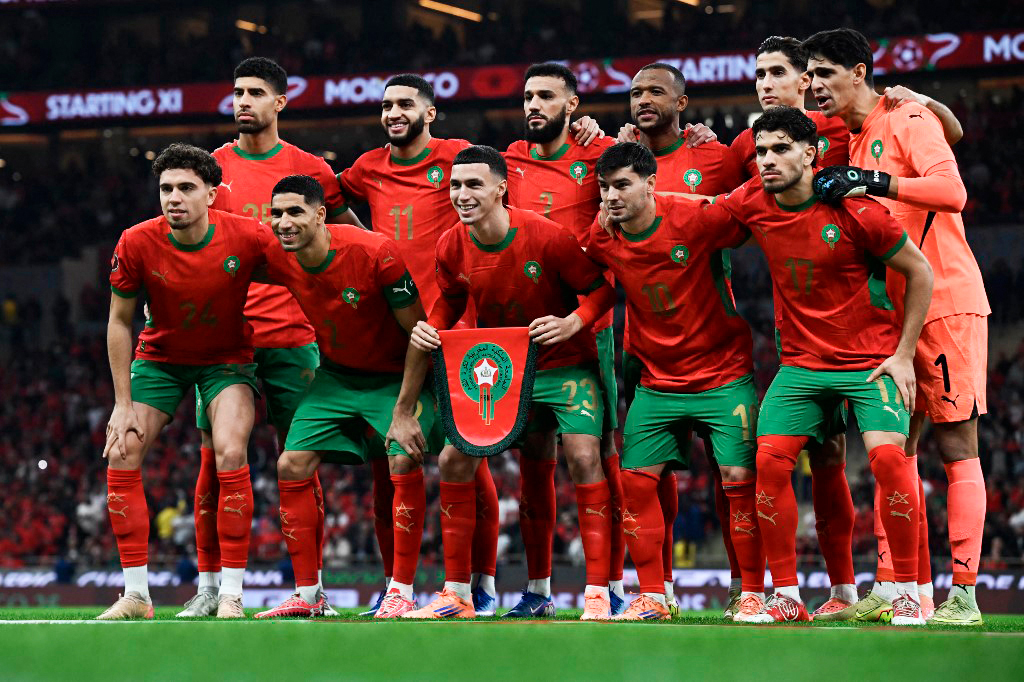 Les joueurs du Maroc avant la demi-finale de la CAN face au Nigeria à Rabat, le 14 janvier 2026
