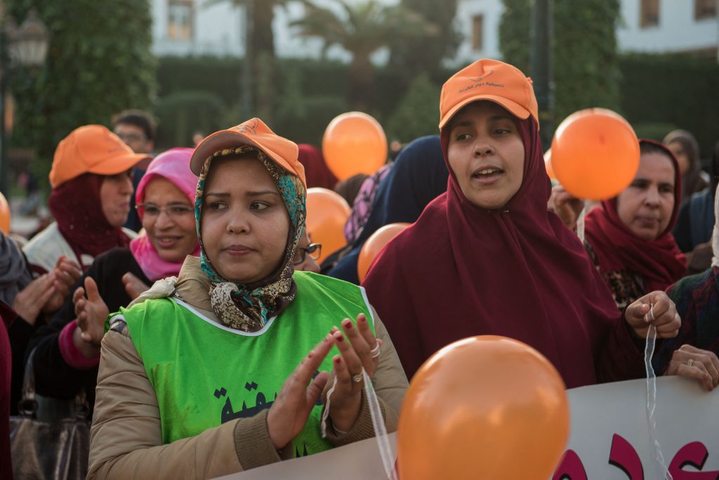 Rassemblement pour les droits des femmes au Maghreb devant le parlement de Rabat
