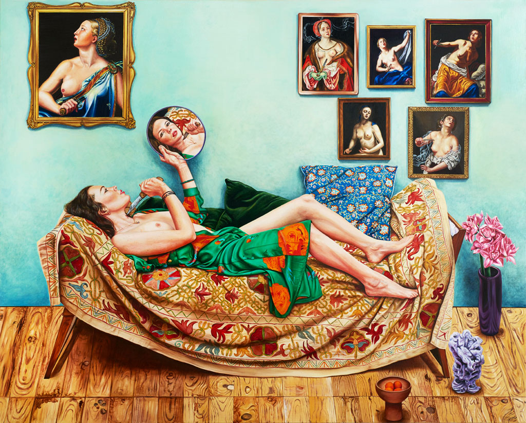 Brune en Lucrèce, Nazanin Pouyandeh, 2024, Huile sur toile, Fondation Francès 