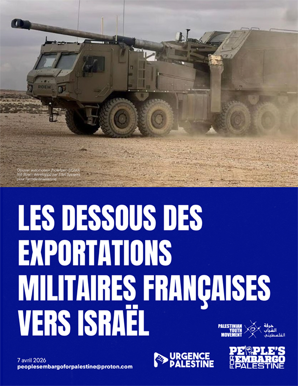 Couverture du rapport documentant les exportations d’équipements militaires français vers Israël