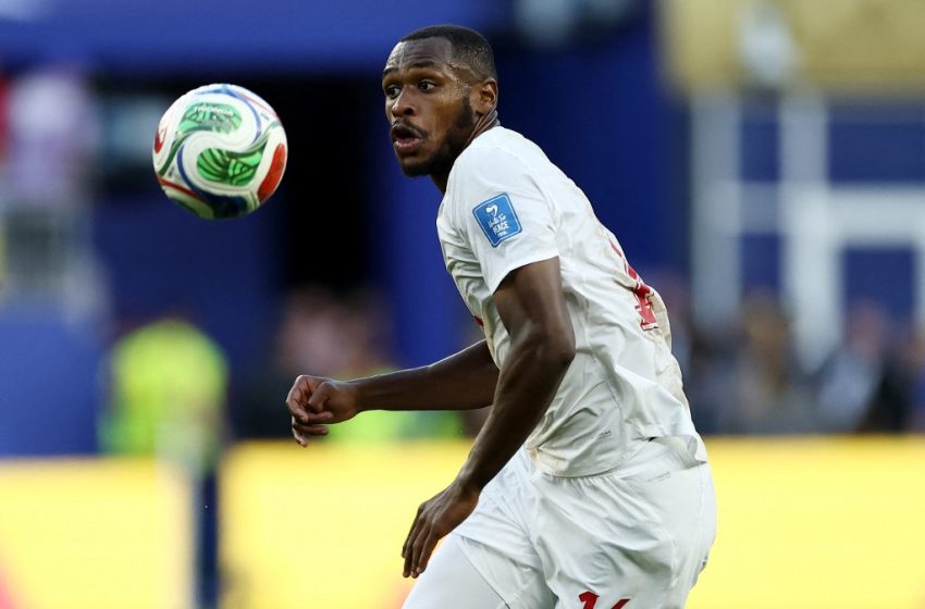 Issa Diop, défenseur des Lions de l'Atlas, lors du match entre le Maroc et l'Écosse à la Coupe du monde 2026