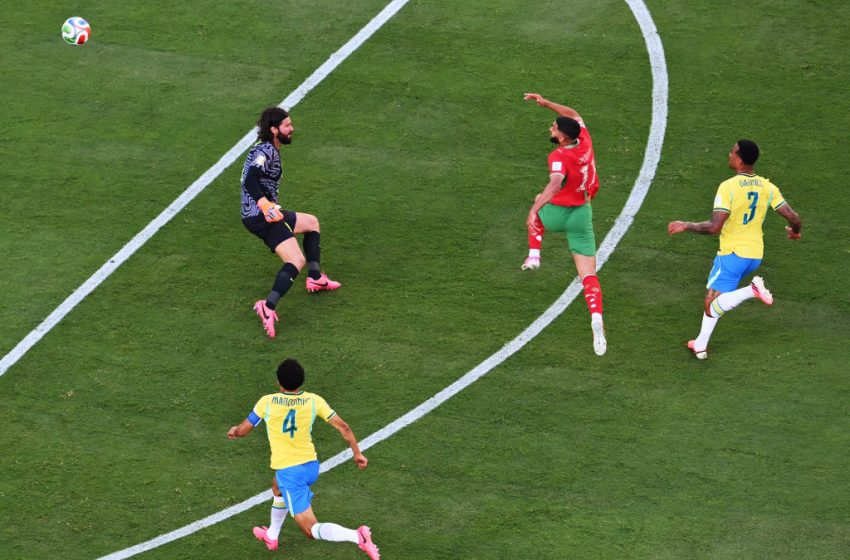 Saibari marque pour le Maroc contre le Brésil, 13 juin 2026.