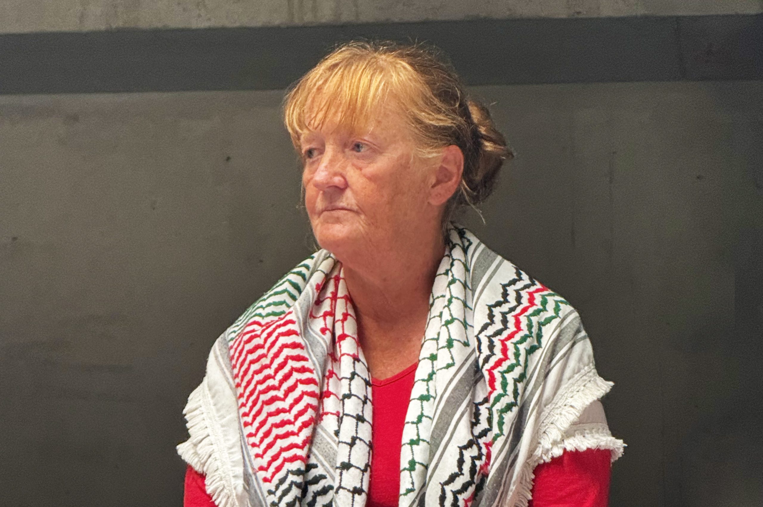 Sylvie témoigne lors d'une rencontre publique à Saint-Ouen, le 2 juin 2026.
