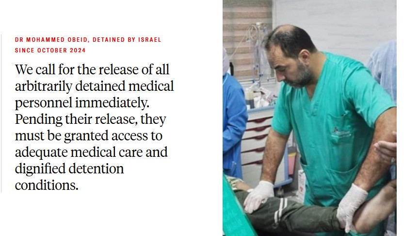 Dr Mohammed Obeid, chirurgien palestinien détenu en Israël