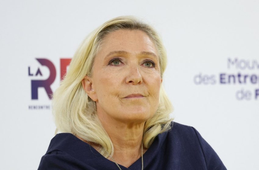 Marine Le Pen, candidate du Rassemblement national, lors d'une prise de parole